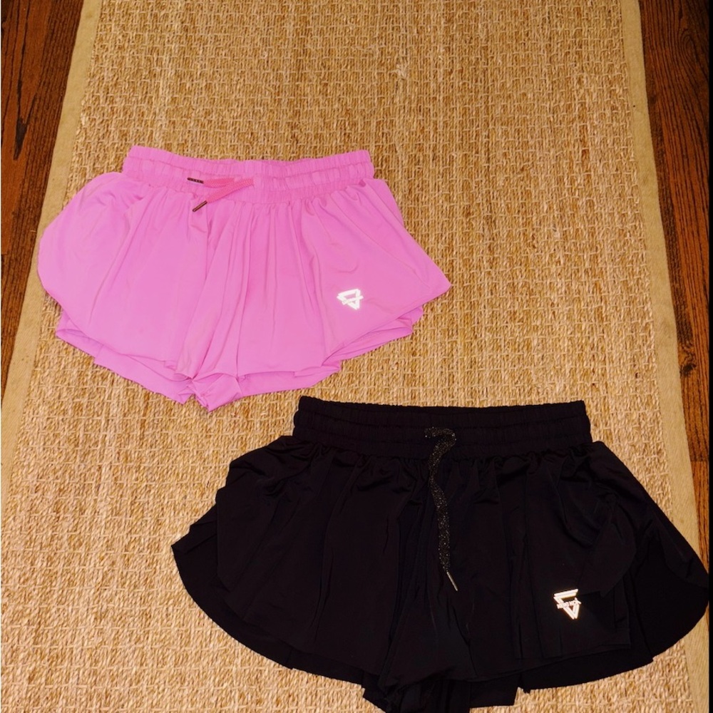 Women's Pink & Black Athletic Shorts Bundle